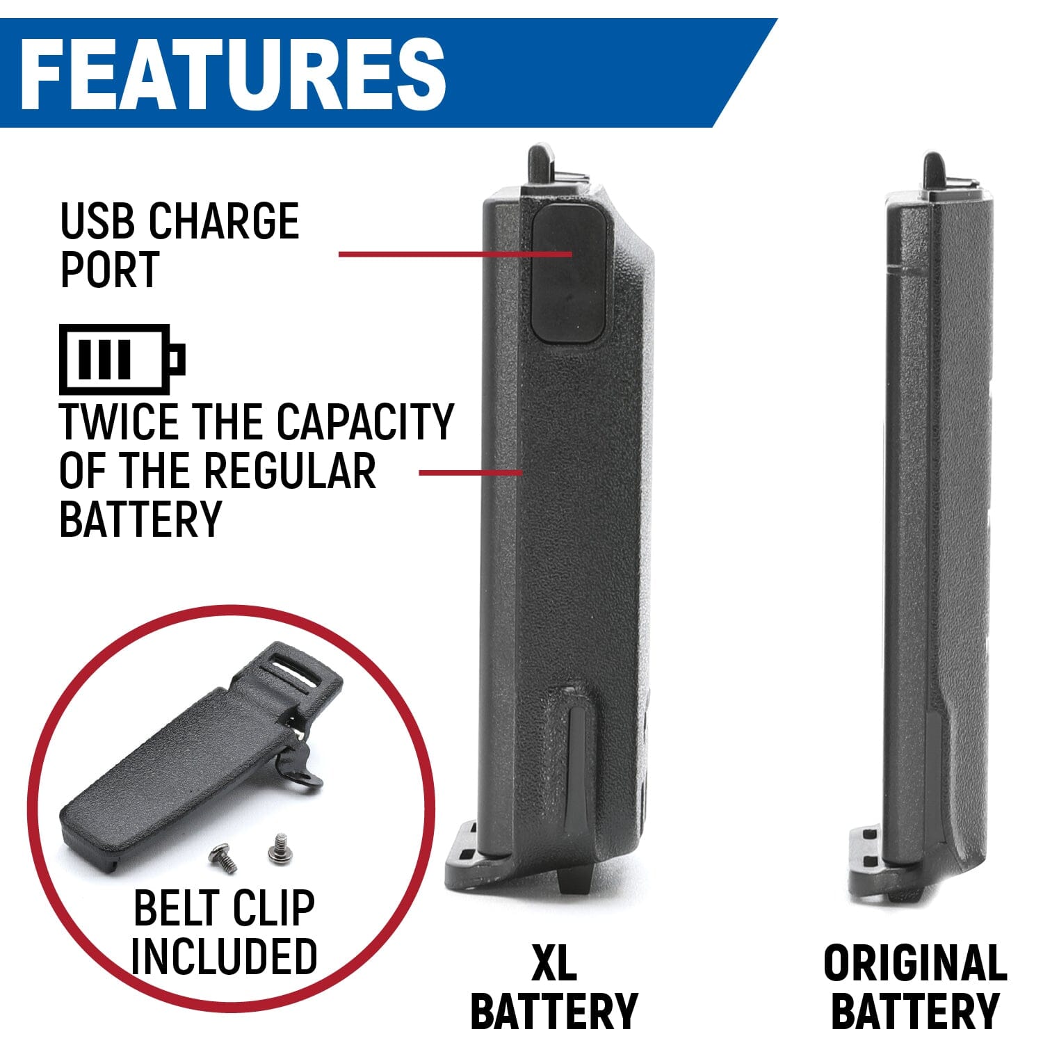 Rugged Radios Rugged Radios RDH-16 Handheld Radio High Capacity Battery