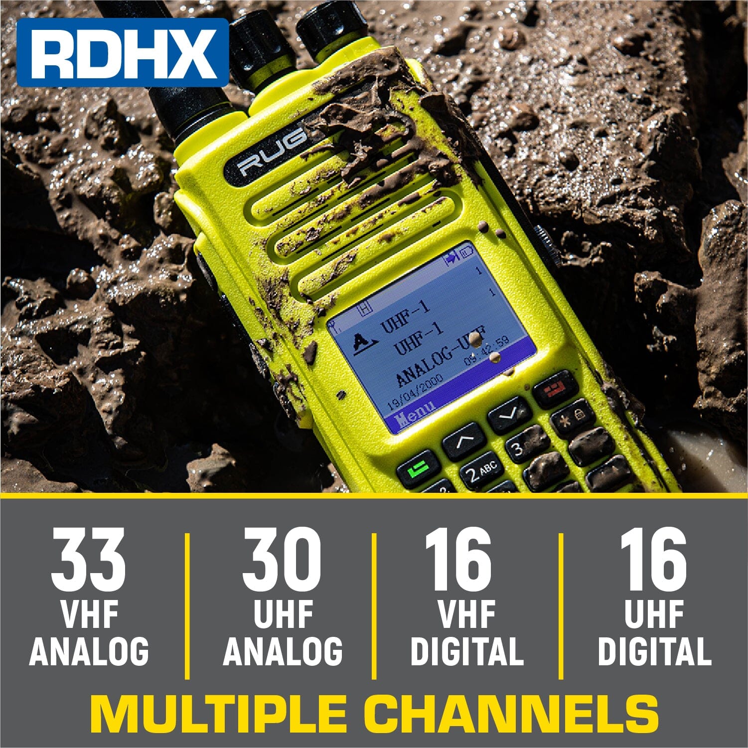 Rugged Radios Rugged RDH-X Waterproof Business Band Two-Way Handheld Radio