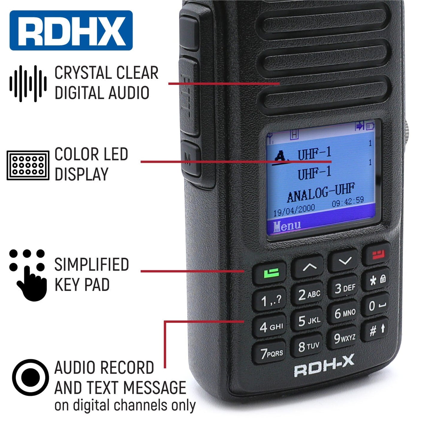 Rugged Radios Rugged RDH-X Waterproof Business Band Two-Way Handheld Radio