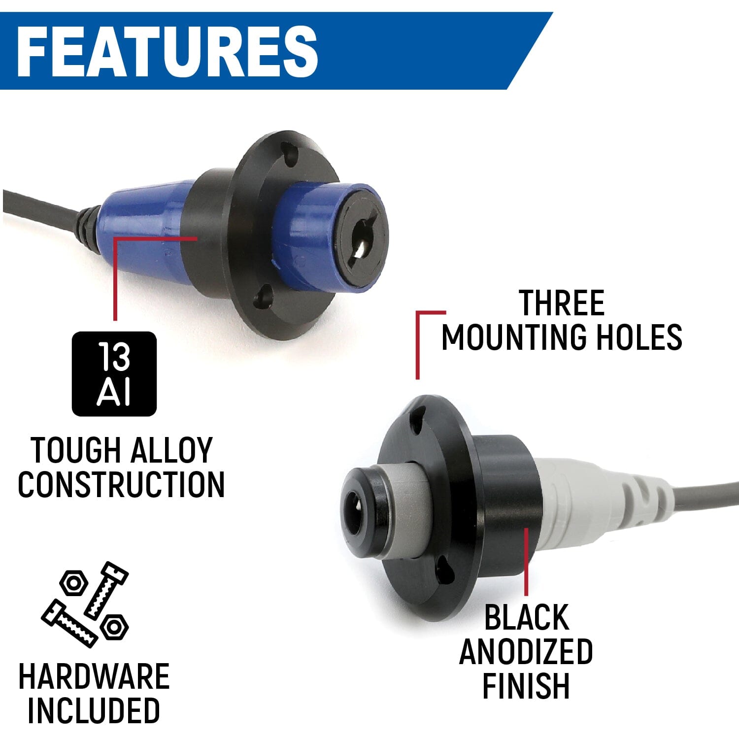 Rugged Radios Rugged Radios Single Headset / Helmet Jack Flush Mount