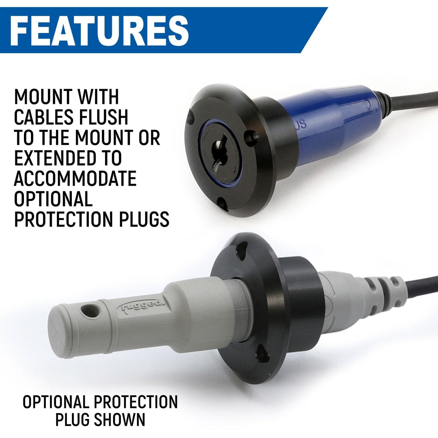 Rugged Radios Rugged Radios Single Headset / Helmet Jack Flush Mount