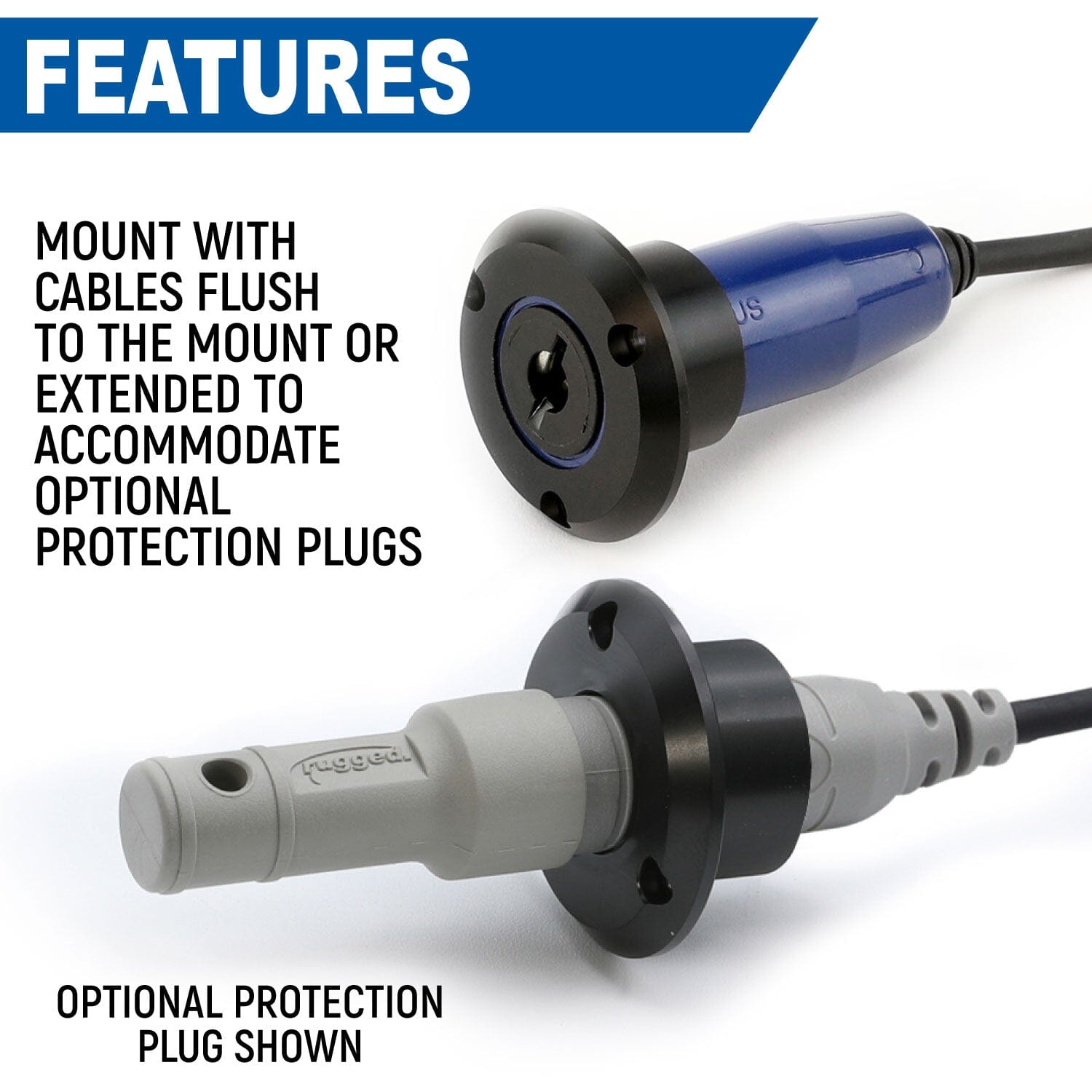 Rugged Radios Rugged Radios Single Headset / Helmet Jack Flush Mount