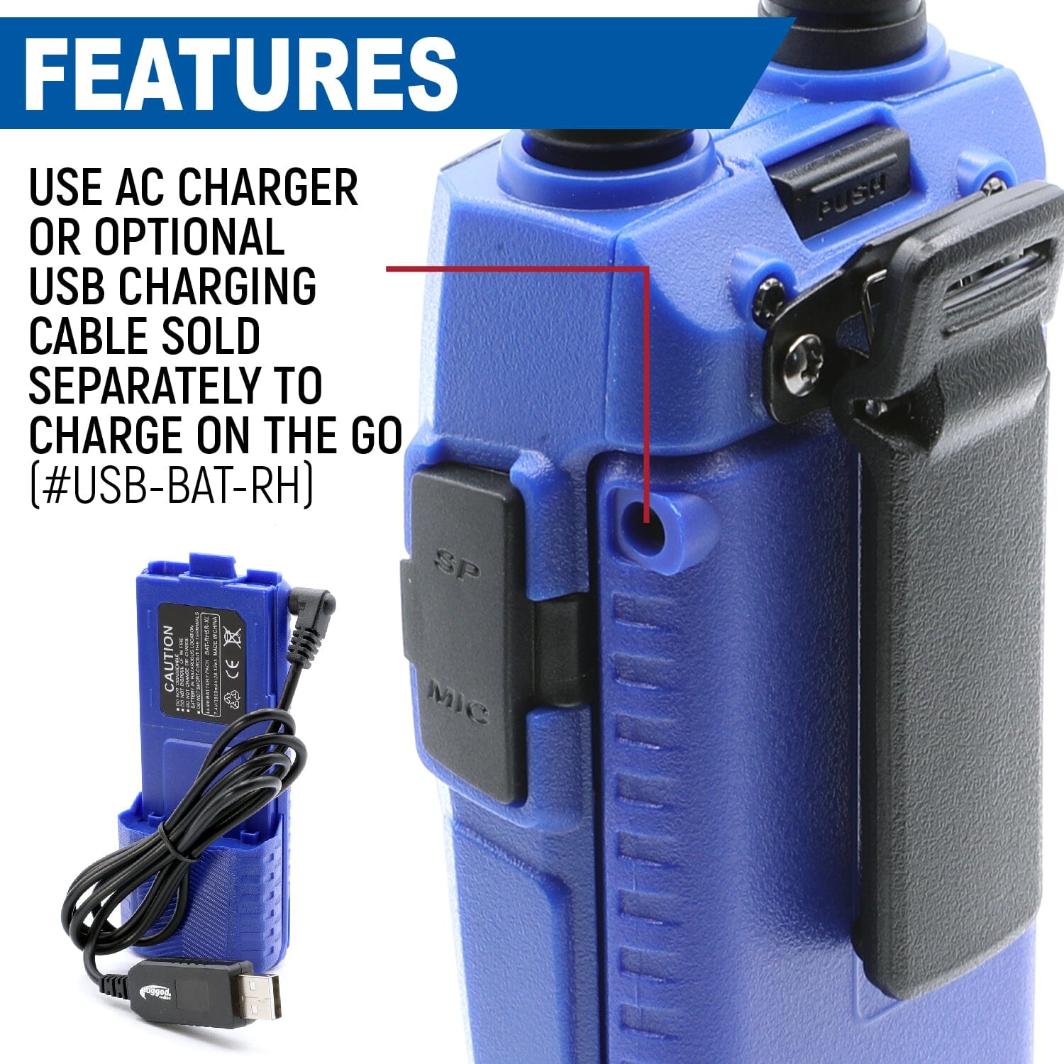 Rugged Radios Rugged Radios V3 / RH5R Handheld Radio High Capacity 3800mAH Battery