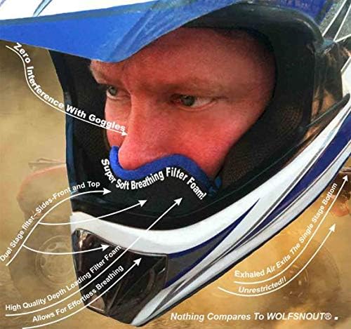 gas masks swim goggles dust masks a motorcycle helmet Wolfsnout Offroad Dust Mask