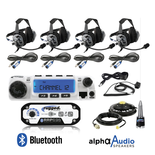Rugged Radio 696-4P-BTU-60W 4-Place Intercom with 60 Watt Radio and BTU Headsets