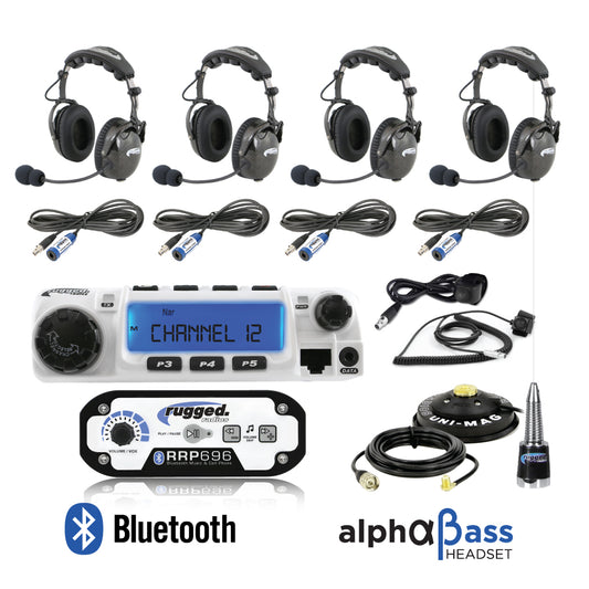 RRP696 4-Place Intercom with 60 Watt Radio and AlphaBass Headsets