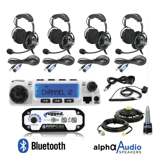 Rugged Radio 696-4P-OTU-60W 4-Place Intercom with 60 Watt Radio and OTU Headsets