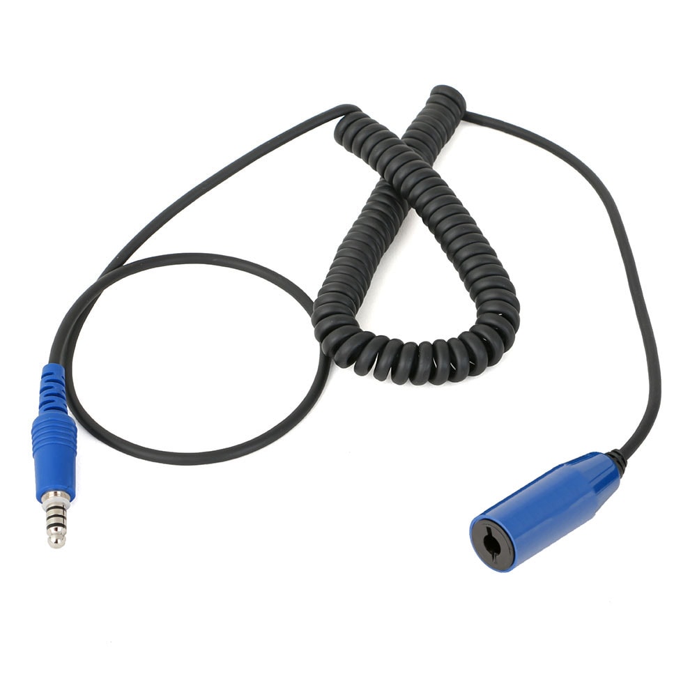 Rugged Radios Coiled Offroad Headset to Intercom Extension Cable