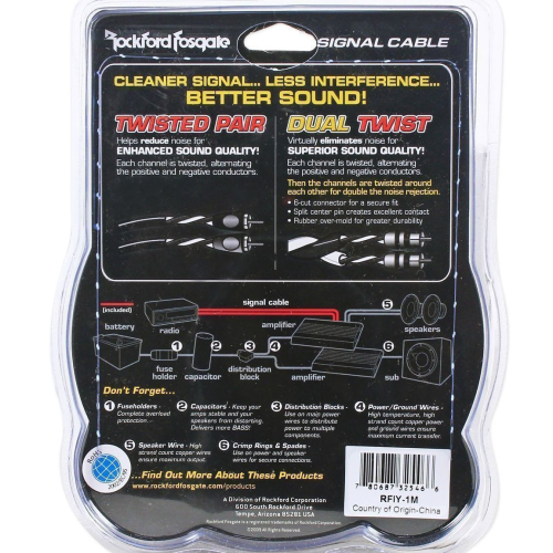 Rockford Fosgate RFIY-1M Signal Cable Y Adapter