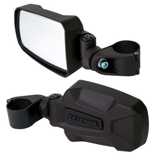 Seizmik Pursuit Side View Mirrors Cast Aluminum Pair for 2" UTV Cage