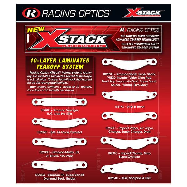 XStack Tearoffs for Pyrotect, Bell Vortex, M4, K-1, BR-1