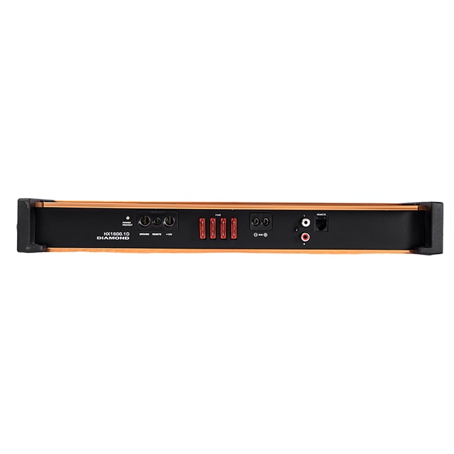 Diamond Audio HX1600.1D side view with connections
