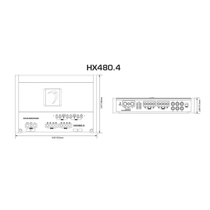 diamond audio hx480-4 4 channel amp dimensions